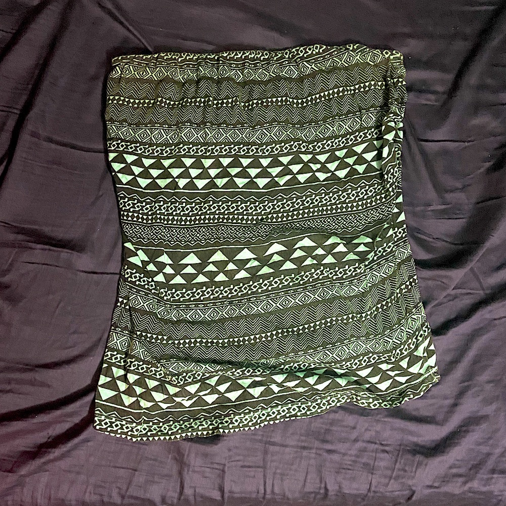 Vintage y2k Wet Seal Sleeveless Shirt Blue/Green Aztec Design XL Tube Top